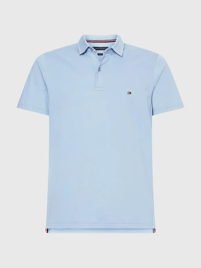 Tommy Hilfiger Essential Jersey Slim Fit Polo Daybreak Blue Mens Polo Shirts Gift for Friend
