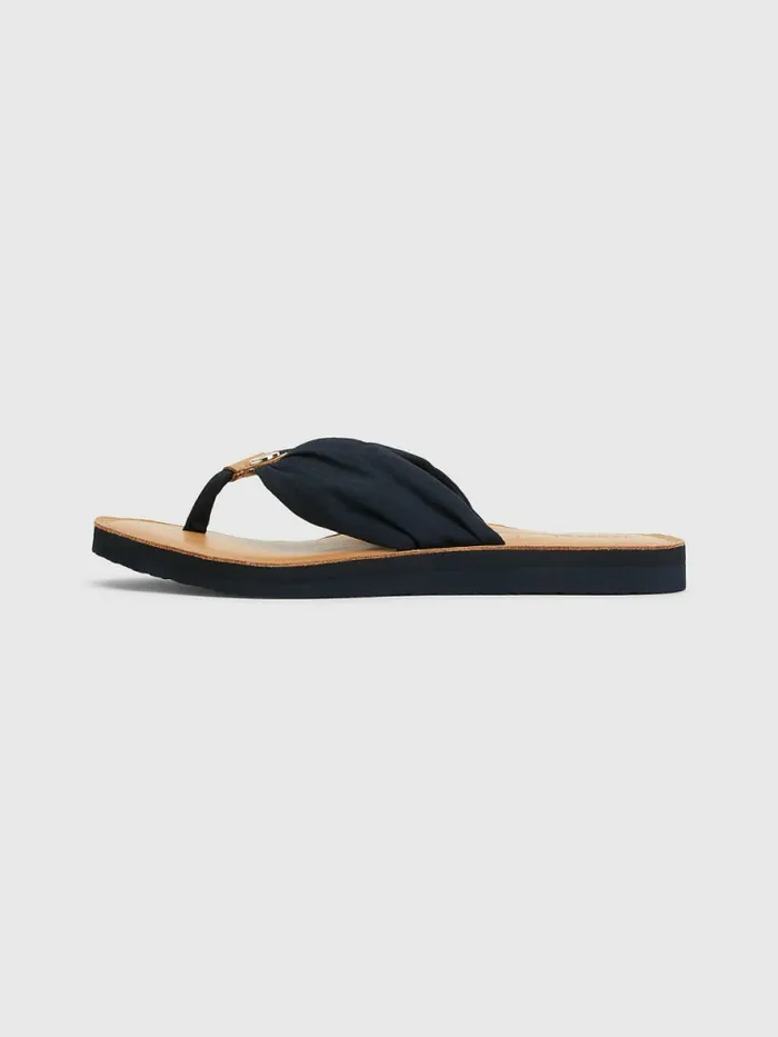 Tommy Hilfiger Essential Leather Footbed FlipFlops Desert Sky Womens Boots Casaul