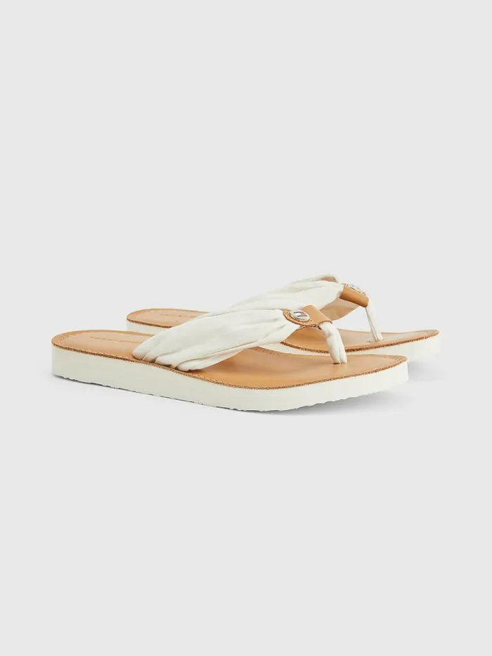 Tommy Hilfiger Essential Leather Footbed FlipFlops Ivory Womens Trainers Gift 4 You Tommy Hilfiger Essential Leather Footbed FlipFlops Ivory Womens Trainers Gift 4 You