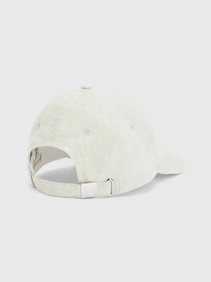 Tommy Hilfiger Essential Linen Cap Feather White Womens Hats and Scarves For Sale