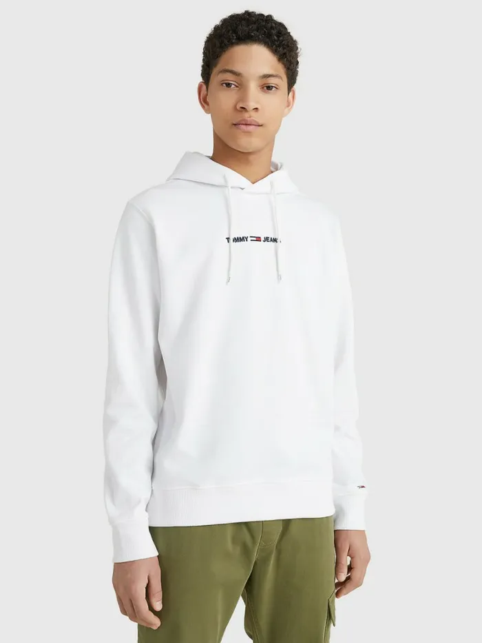 Tommy Hilfiger Essential Logo Hoody White Mens Sweatshirts and Hoodies Popular Tommy Hilfiger Essential Logo Hoody White Mens Sweatshirts and Hoodies Popular