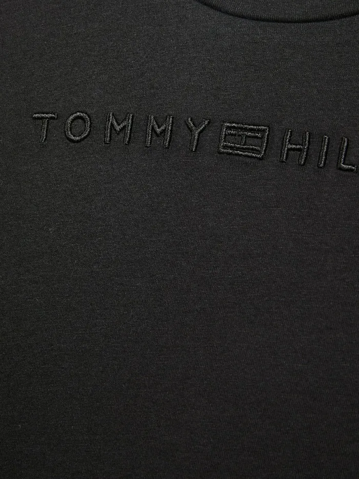 Tommy Hilfiger Essential Logo Long Sleeve TShirt Black Girls Tops and TShirts On Sale