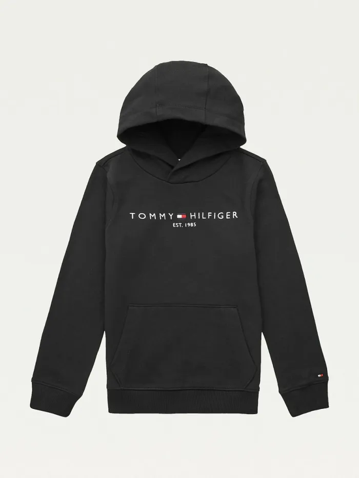 Tommy Hilfiger Essential Logo Organic Cotton Hoody Black Boys Sweatshirts and Hoodies On Sale Tommy Hilfiger Essential Logo Organic Cotton Hoody Black Boys Sweatshirts and Hoodies On Sale
