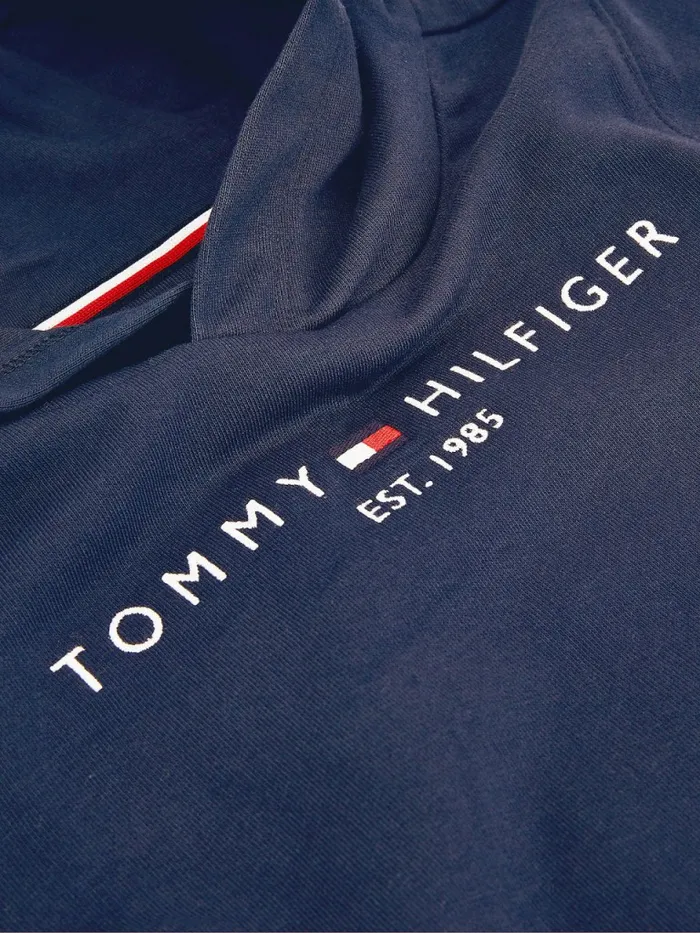 Tommy Hilfiger Essential Logo Organic Cotton Hoody Twilight Navy Boys Sweatshirts and Hoodies Near Me