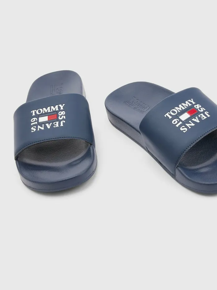 Tommy Hilfiger Essential Logo Pool Slides Twilight Navy Mens Sandals Sliders and Flip Flops Fashion