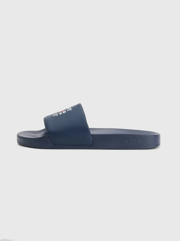 Tommy Hilfiger Essential Logo Pool Slides Twilight Navy Mens Sandals Sliders and Flip Flops Fashion
