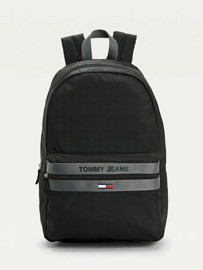 Tommy Hilfiger Essential Logo Recycled Polyester Backpack Black Mens Bags For Sale Tommy Hilfiger Essential Logo Recycled Polyester Backpack Black Mens Bags For Sale