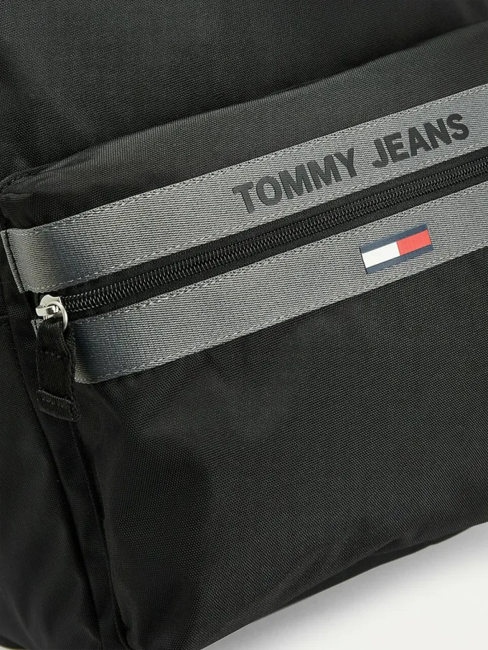 Tommy Hilfiger Essential Logo Recycled Polyester Backpack Black Mens Bags For Sale