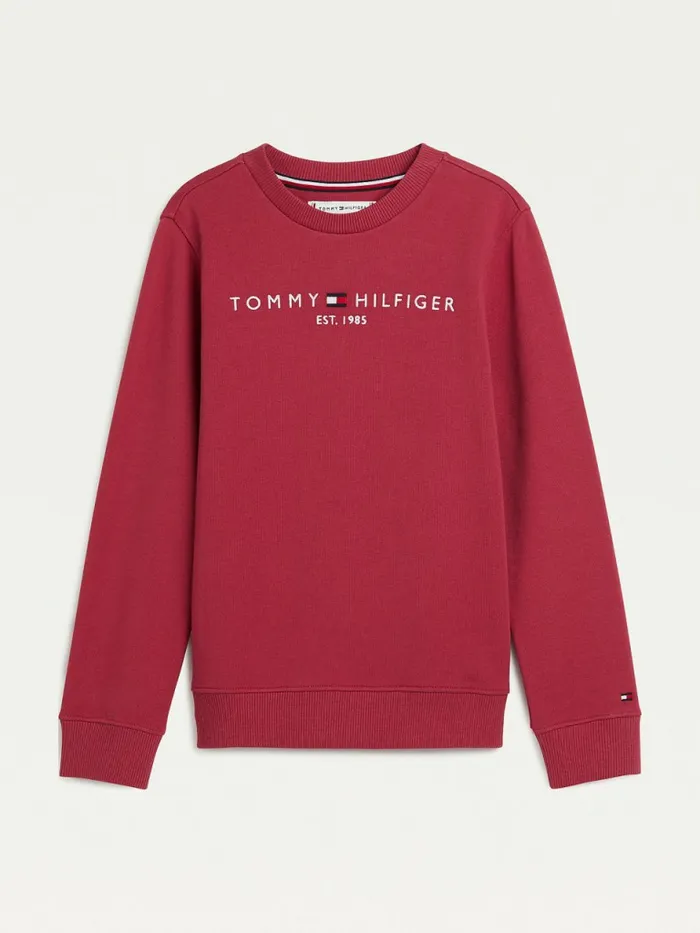 Tommy Hilfiger Essential Logo Sweatshirt Cranberry Crush Boys Sweatshirts and Hoodies On Sale Tommy Hilfiger Essential Logo Sweatshirt Cranberry Crush Boys Sweatshirts and Hoodies On Sale