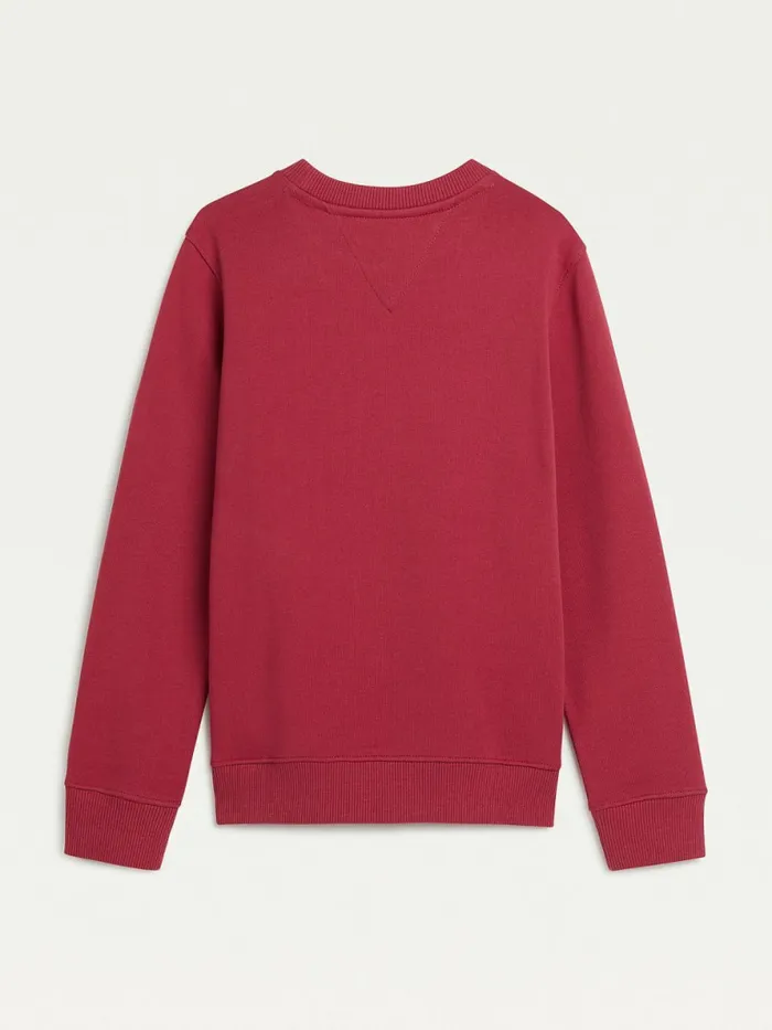 Tommy Hilfiger Essential Logo Sweatshirt Cranberry Crush Boys Sweatshirts and Hoodies On Sale