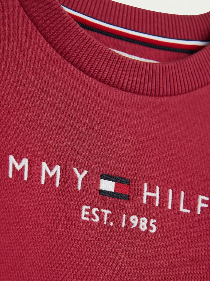 Tommy Hilfiger Essential Logo Sweatshirt Cranberry Crush Boys Sweatshirts and Hoodies On Sale