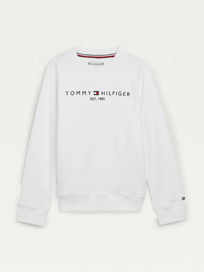 Tommy Hilfiger Essential Logo Sweatshirt White Boys Sweatshirts and Hoodies Gift Ideas Tommy Hilfiger Essential Logo Sweatshirt White Boys Sweatshirts and Hoodies Gift Ideas