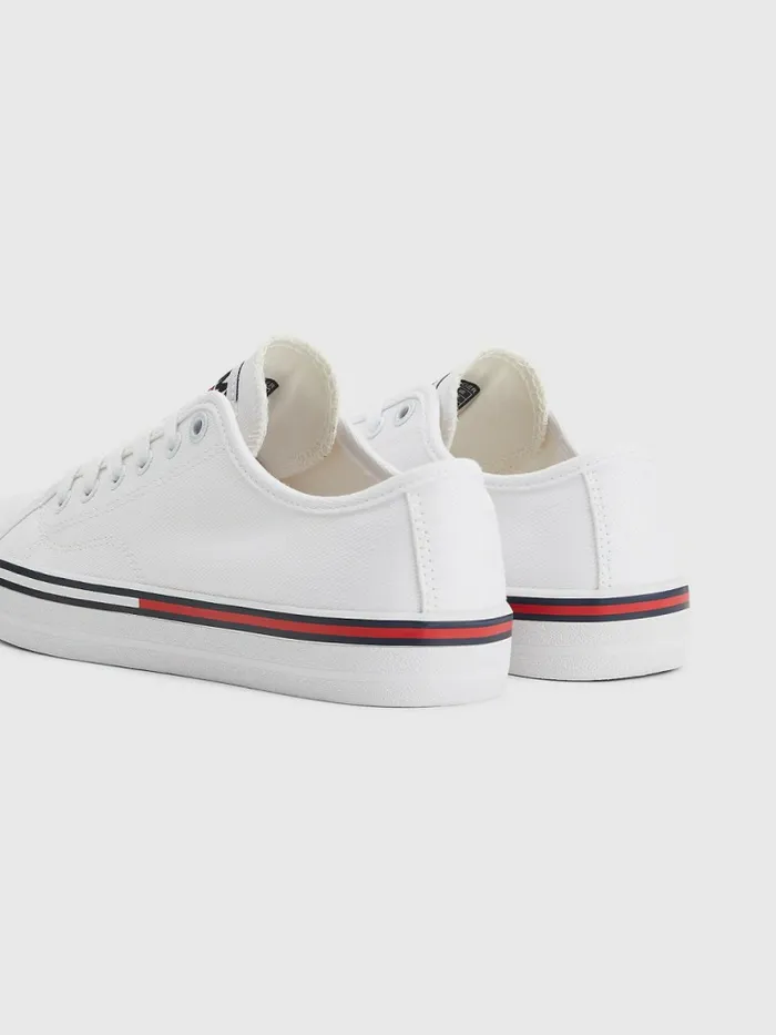Tommy Hilfiger Essential LowTop Canvas Trainers White Womens Boots Online