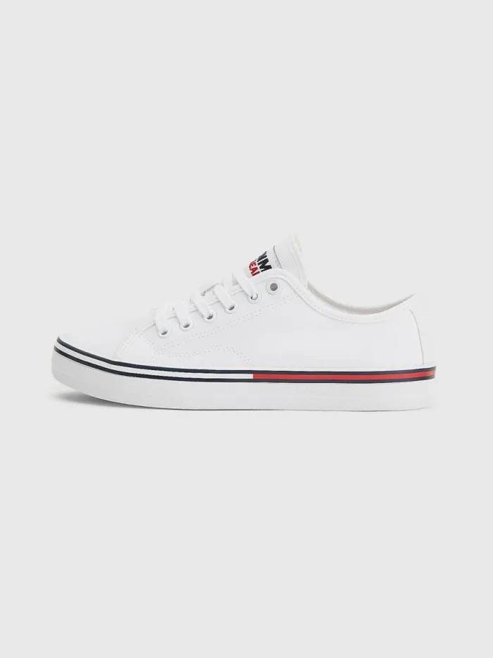 Tommy Hilfiger Essential LowTop Canvas Trainers White Womens Boots Online