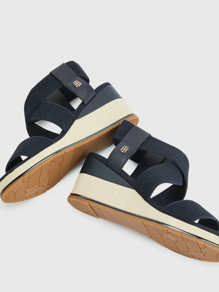 Tommy Hilfiger Essential Low Wedges Desert Sky Womens Sandals For Sale