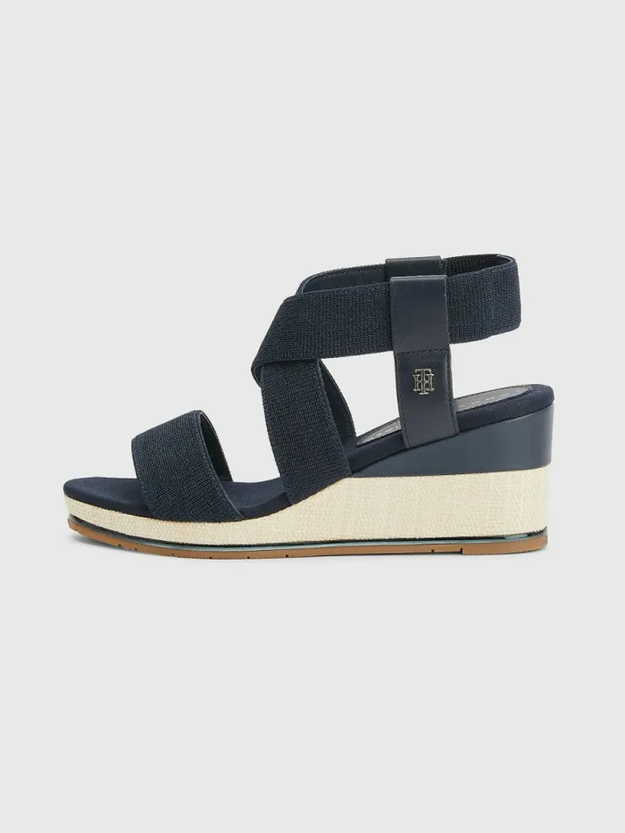 Tommy Hilfiger Essential Low Wedges Desert Sky Womens Sandals For Sale