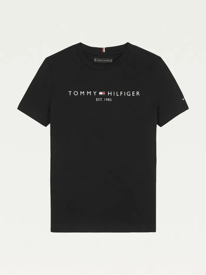 Tommy Hilfiger Essential Organic Cotton Logo TShirt Black Girls Tops and TShirts Fashion Tommy Hilfiger Essential Organic Cotton Logo TShirt Black Girls Tops and TShirts Fashion