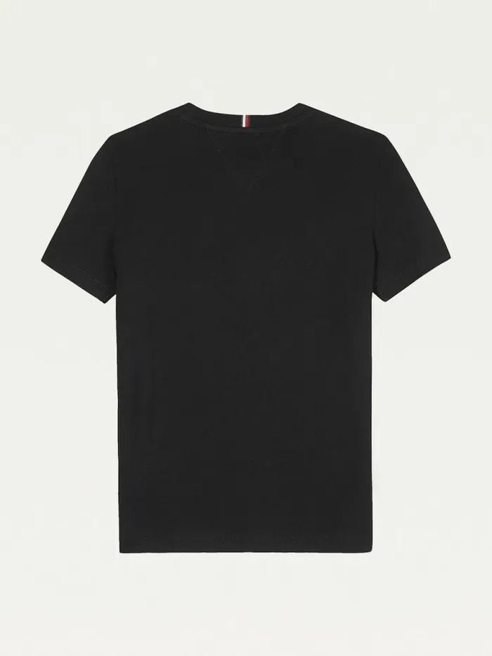 Tommy Hilfiger Essential Organic Cotton Logo TShirt Black Girls Tops and TShirts Fashion