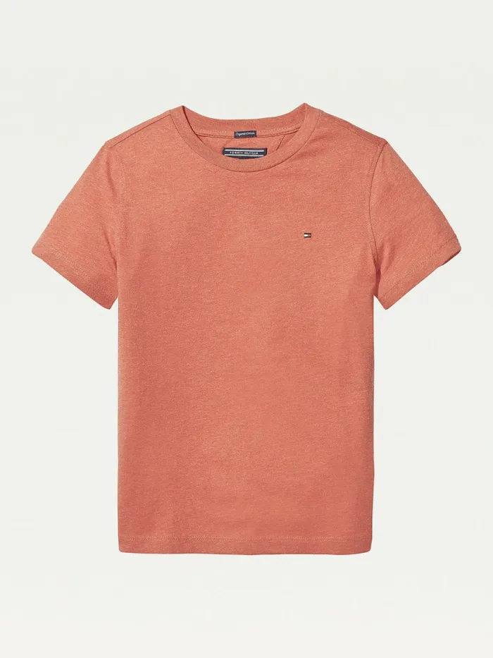 Tommy Hilfiger Essential Organic Cotton TShirt Apple Red Heather Boys TShirts and Polos Casaul Tommy Hilfiger Essential Organic Cotton TShirt Apple Red Heather Boys TShirts and Polos Casaul