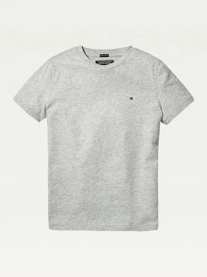 Tommy Hilfiger Essential Organic Cotton TShirt Grey Heather Boys TShirts and Polos Casaul Tommy Hilfiger Essential Organic Cotton TShirt Grey Heather Boys TShirts and Polos Casaul