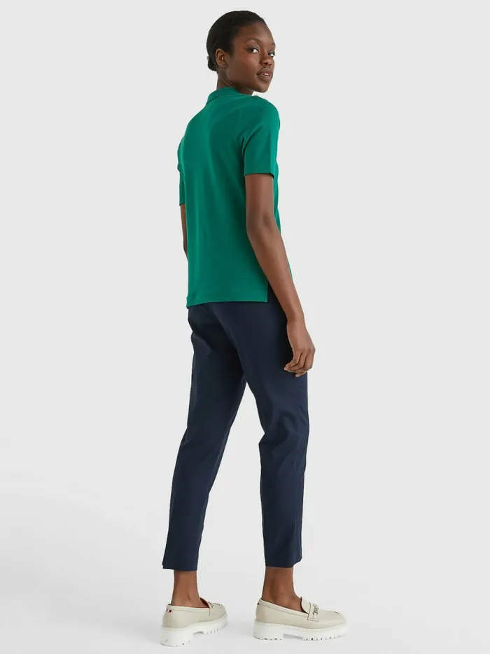 Tommy Hilfiger Essential Placket Detail Polo Tropical Emerald Womens Polo Shirts Fashion