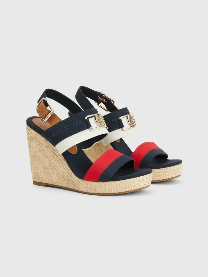 Tommy Hilfiger Essential Plaque High Wedge Heels Desert Sky Womens Flat Shoes On Sale Tommy Hilfiger Essential Plaque High Wedge Heels Desert Sky Womens Flat Shoes On Sale