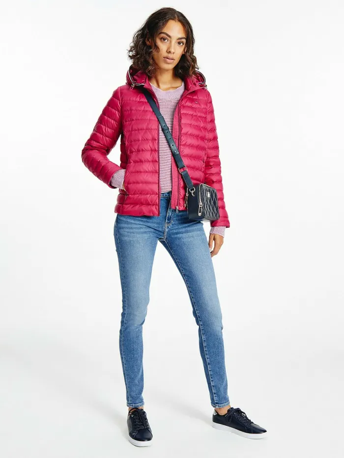Tommy Hilfiger Essential Removable Hood Down Jacket Crimson Ruby Womens Coats and Jackets Online Tommy Hilfiger Essential Removable Hood Down Jacket Crimson Ruby Womens Coats and Jackets Online