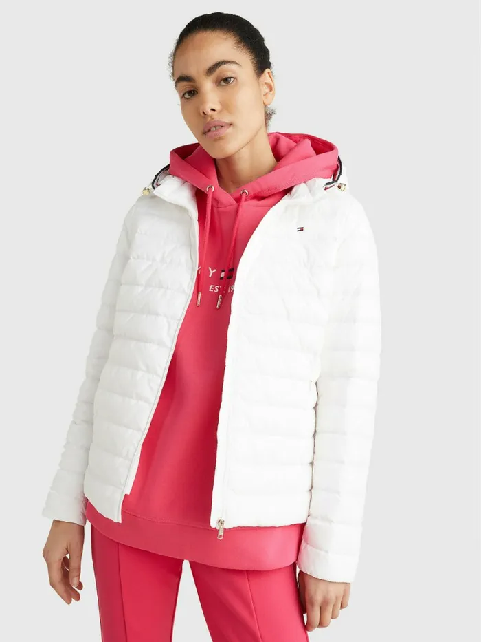 Tommy Hilfiger Essential Removable Hood Down Jacket Th Optic White Womens Coats and Jackets Online Tommy Hilfiger Essential Removable Hood Down Jacket Th Optic White Womens Coats and Jackets Online