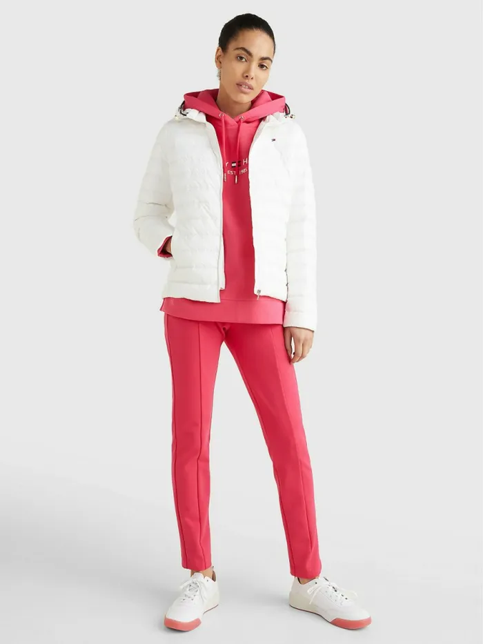 Tommy Hilfiger Essential Removable Hood Down Jacket Th Optic White Womens Coats and Jackets Online
