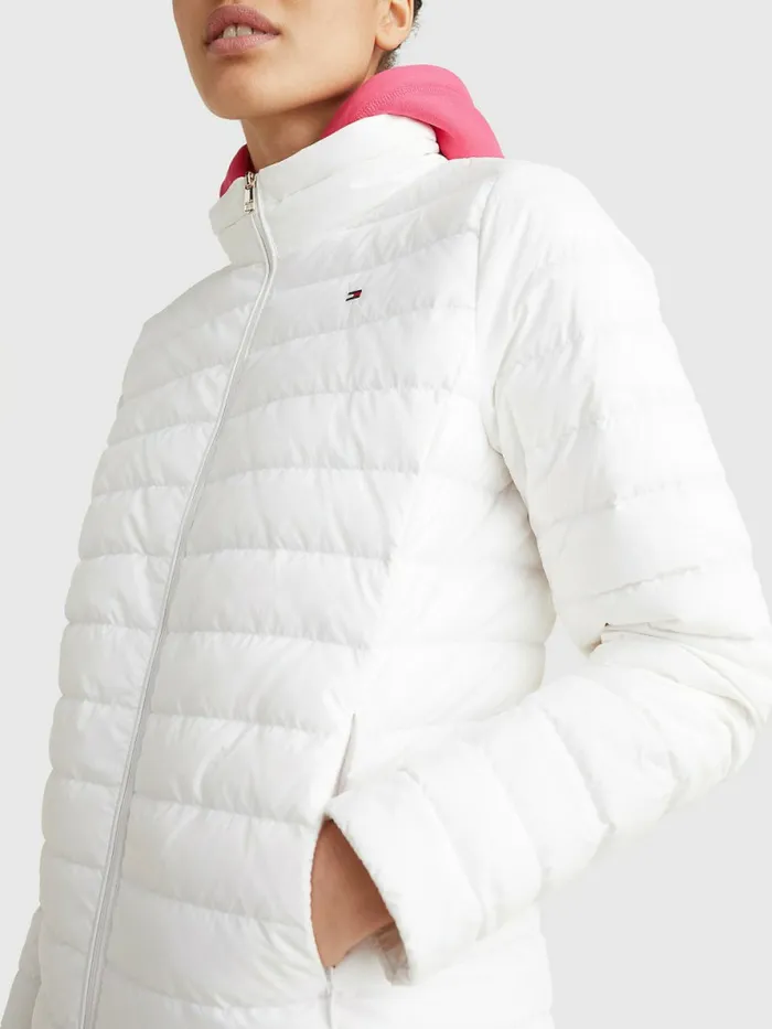 Tommy Hilfiger Essential Removable Hood Down Jacket Th Optic White Womens Coats and Jackets Online