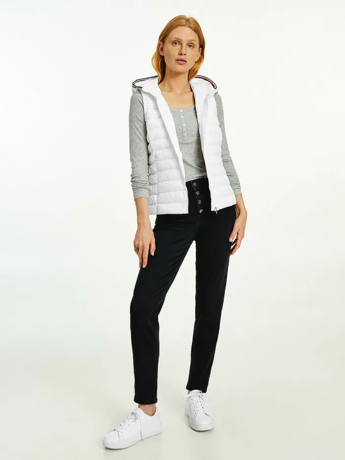 Tommy Hilfiger Essential Removable Hood Down Vest Th Optic White Womens Coats and Jackets Fashion Tommy Hilfiger Essential Removable Hood Down Vest Th Optic White Womens Coats and Jackets Fashion