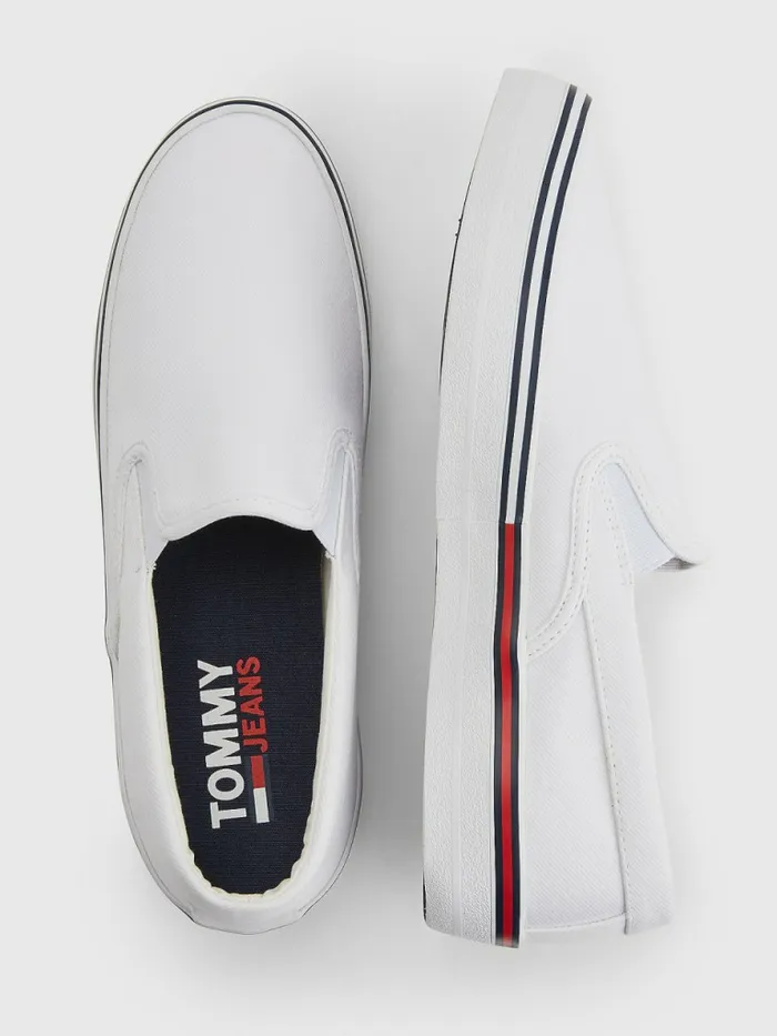 Tommy Hilfiger Essential Signature SlipOn Shoes White Mens Trainers Gift 4 You