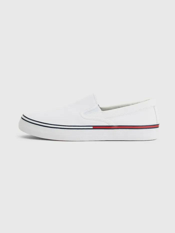 Tommy Hilfiger Essential Signature SlipOn Shoes White Mens Trainers Gift 4 You