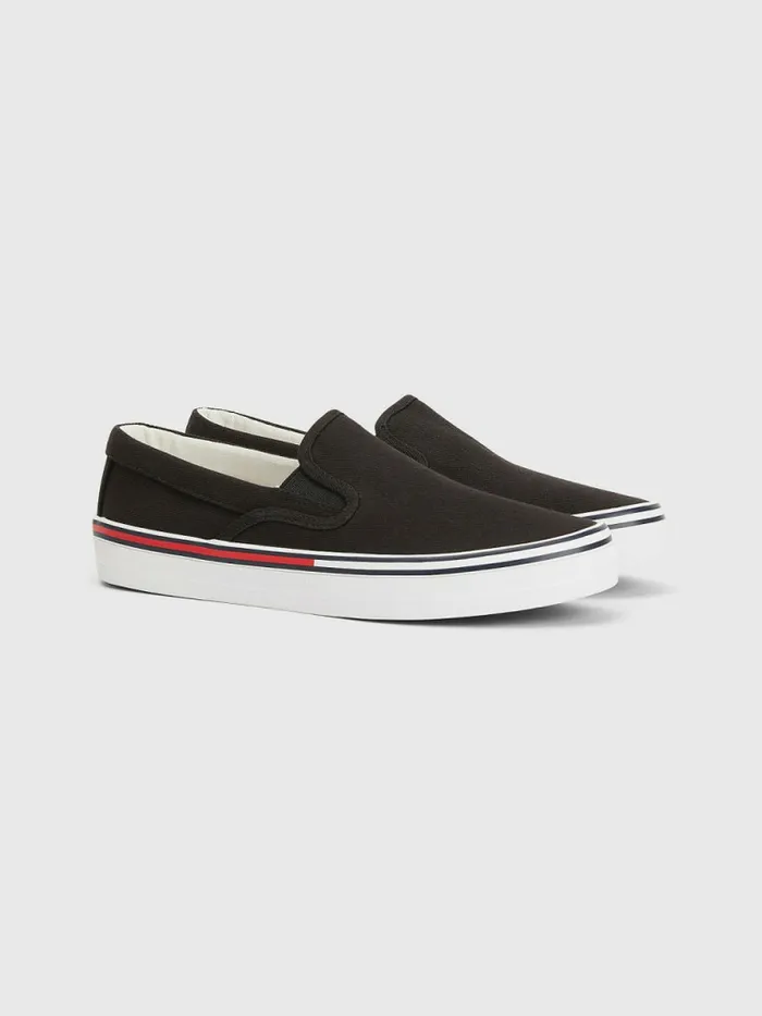 Tommy Hilfiger Essential Slip On Trainers Black Womens Trainers Gift for Friend Tommy Hilfiger Essential Slip On Trainers Black Womens Trainers Gift for Friend