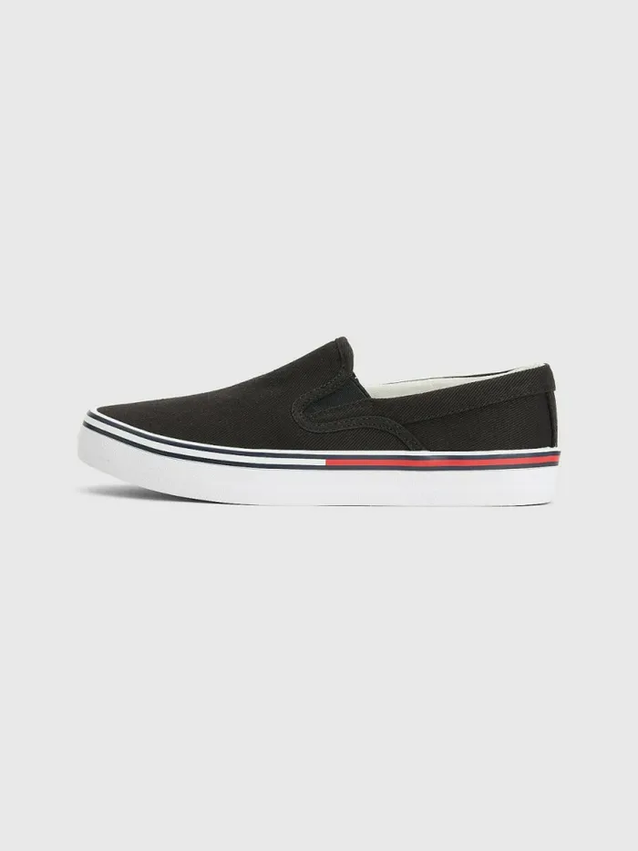 Tommy Hilfiger Essential Slip On Trainers Black Womens Trainers Gift for Friend