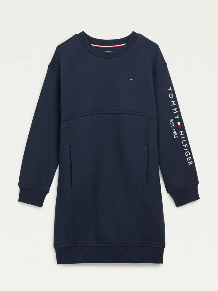 Tommy Hilfiger Essential Sweatshirt Dress Twilight Navy Girls Dresses Gift for Friend Tommy Hilfiger Essential Sweatshirt Dress Twilight Navy Girls Dresses Gift for Friend
