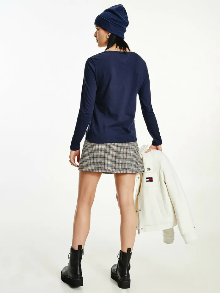 Tommy Hilfiger Essential VNeck Long Sleeve TShirt Twilight Navy Womens TShirts Gift 4 You