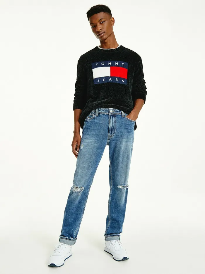 Tommy Hilfiger Ethan Straight Relaxed Distressed Jeans Denim Medium Mens Jeans Popular Tommy Hilfiger Ethan Straight Relaxed Distressed Jeans Denim Medium Mens Jeans Popular