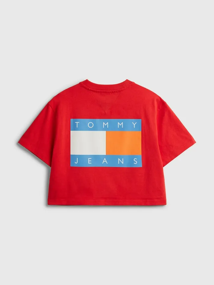 Tommy Hilfiger Exclusive Pop Drop Cropped TShirt Wagon Red Womens TShirts For Sale
