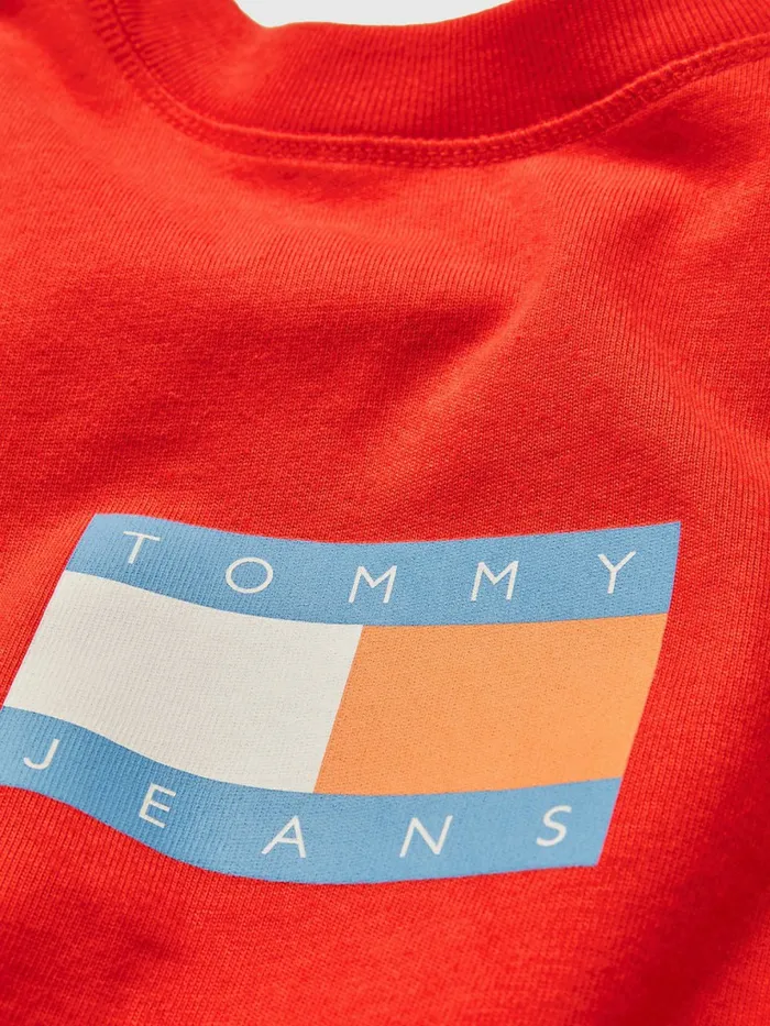 Tommy Hilfiger Exclusive Pop Drop Cropped TShirt Wagon Red Womens TShirts For Sale