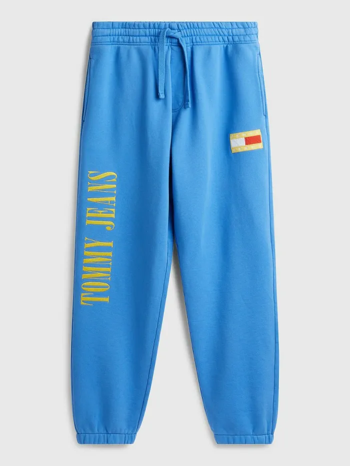 Tommy Hilfiger Exclusive Pop Drop Joggers Electric Aqua Mens Trousers