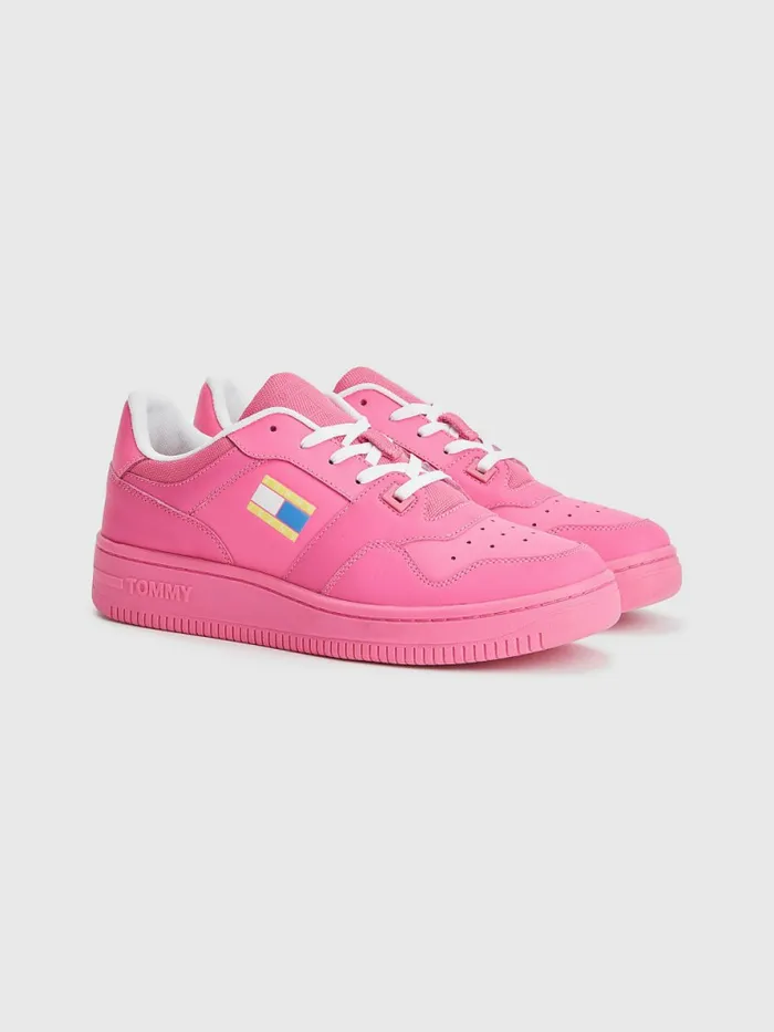 Tommy Hilfiger Exclusive Pop Drop Leather Basket Trainers Pop Pink Womens Boots Fashion Tommy Hilfiger Exclusive Pop Drop Leather Basket Trainers Pop Pink Womens Boots Fashion