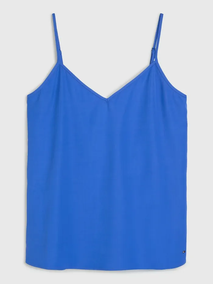 Tommy Hilfiger Exclusive VNeck Tank Top Verona Blue Womens TShirts Online