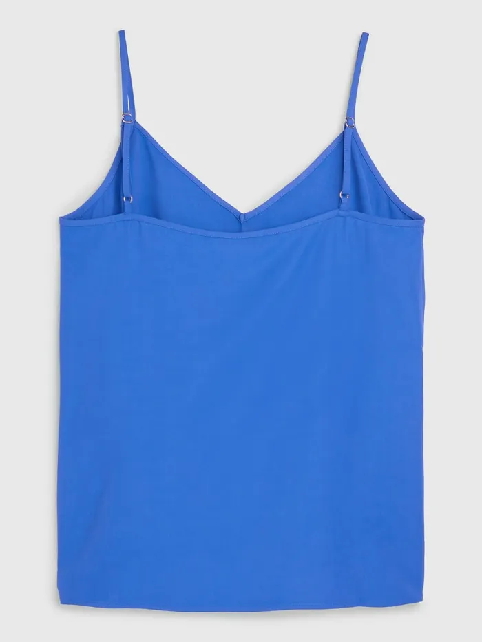 Tommy Hilfiger Exclusive VNeck Tank Top Verona Blue Womens TShirts Online