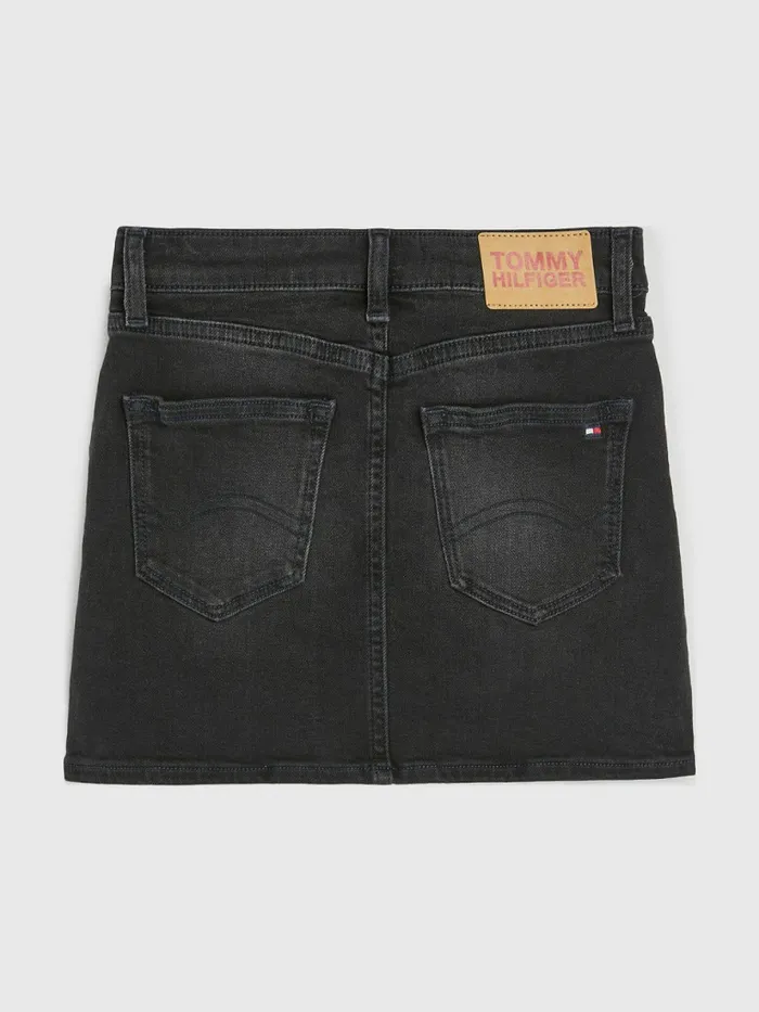 Tommy Hilfiger Faded Black Denim Mini Skirt Blackused Girls Trousers Shorts and Skirts Popular