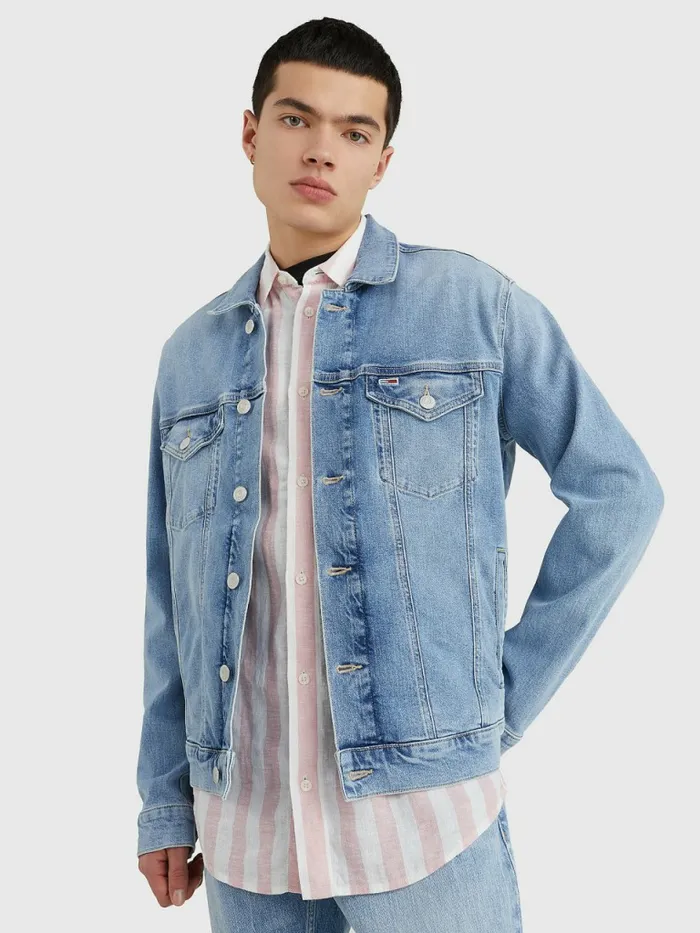 Tommy Hilfiger Faded Trucker Jacket Denim Light Mens Coats and Jackets Gift 4 You Tommy Hilfiger Faded Trucker Jacket Denim Light Mens Coats and Jackets Gift 4 You