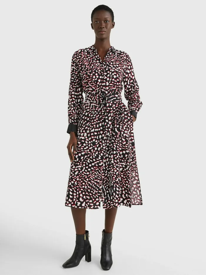 Tommy Hilfiger Feather Print Relaxed Fit Midi Dress Large Feather PrtRed White Black Womens Dresses and Jumpsuits Popular Tommy Hilfiger Feather Print Relaxed Fit Midi Dress Large Feather PrtRed White Black Womens Dresses and Jumpsuits Popular
