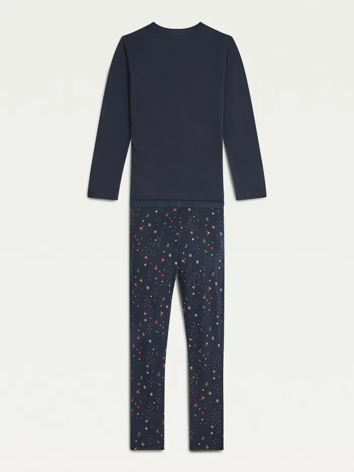 Tommy Hilfiger Festive Organic Cotton Pyjama Gift Set Desert SkyFestive Scatter Boys Underwear and Socks Fashion