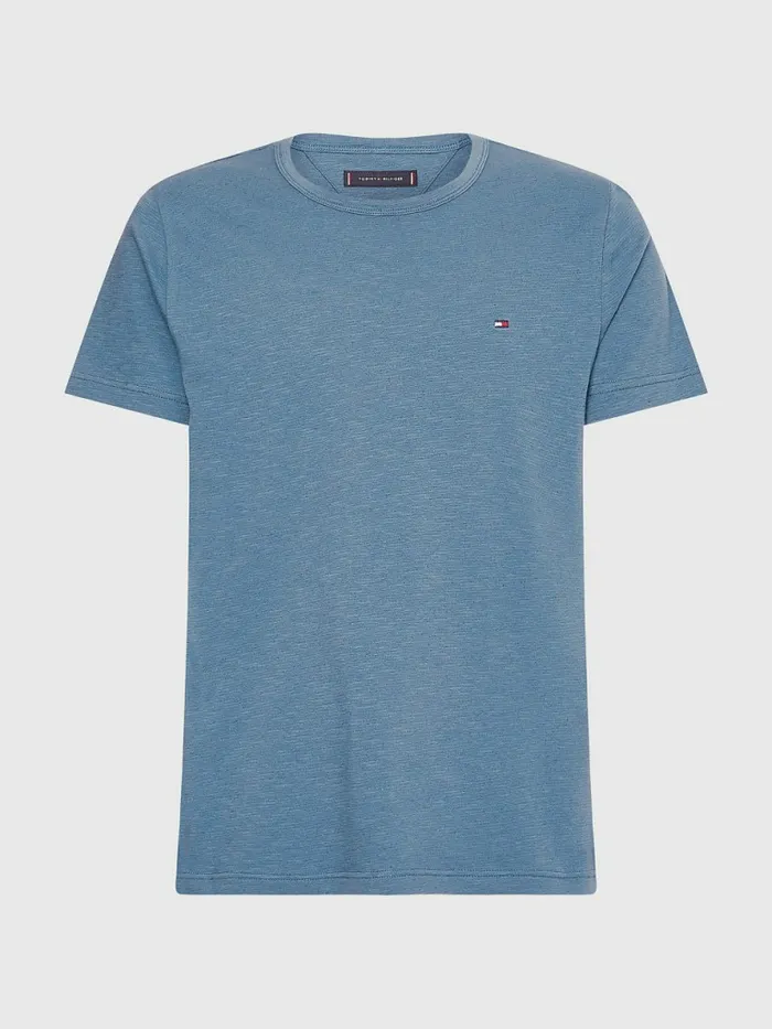 Tommy Hilfiger Flag Embroidery TShirt Charcoal Blue Mens TShirts Popular