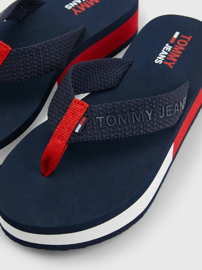 Tommy Hilfiger Flag Flatform FlipFlops Twilight Navy Womens Sandals Casaul